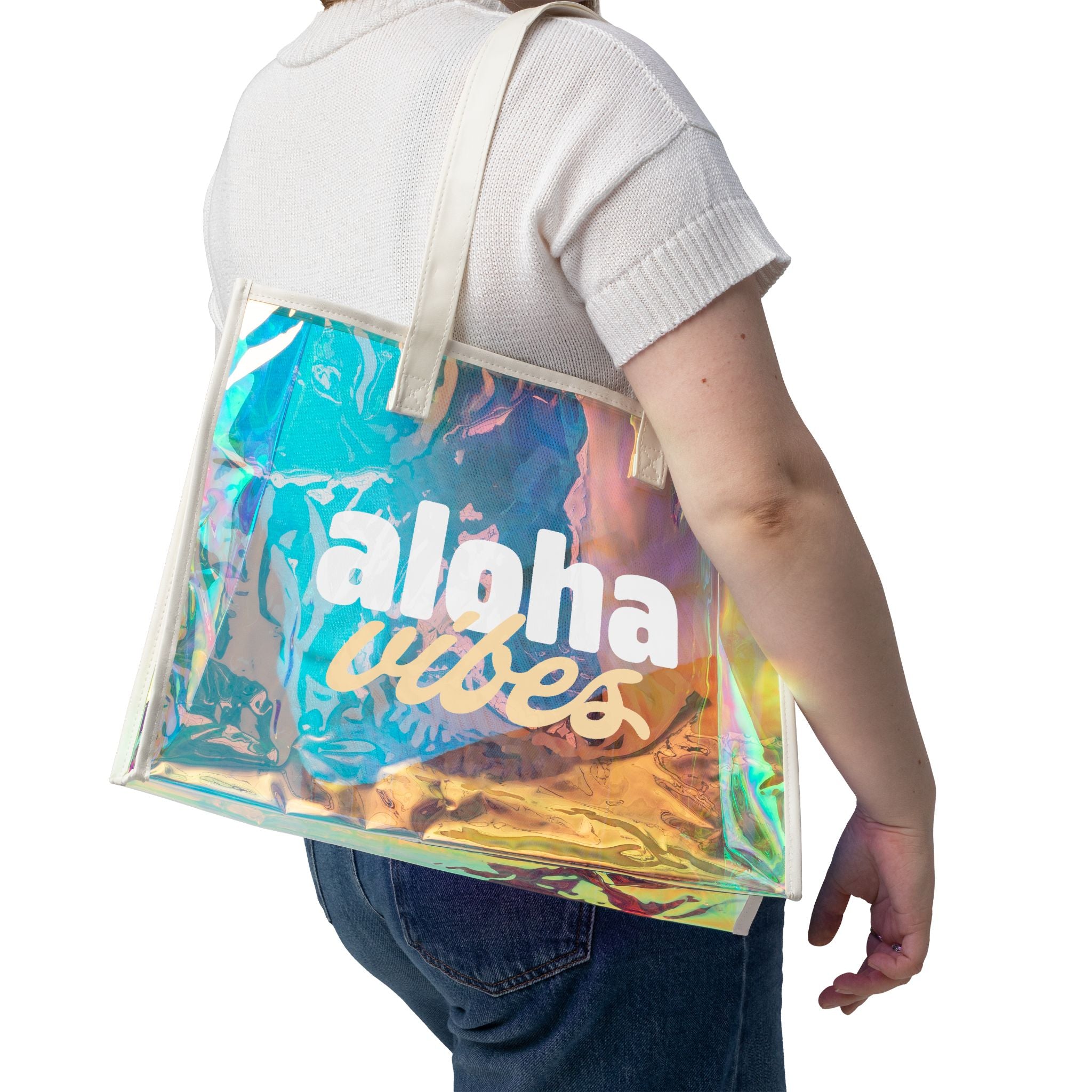 Aloha Vibes Holographic Tote Bag