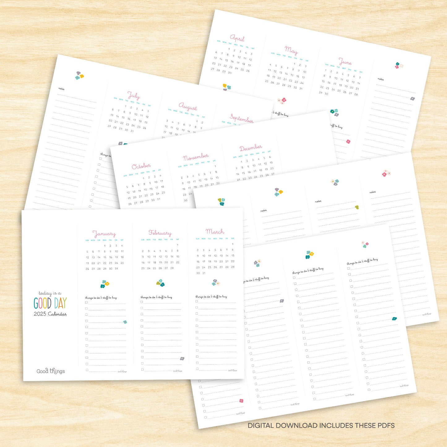 2025 Printable Today is a Good Day Bookmark Calendar