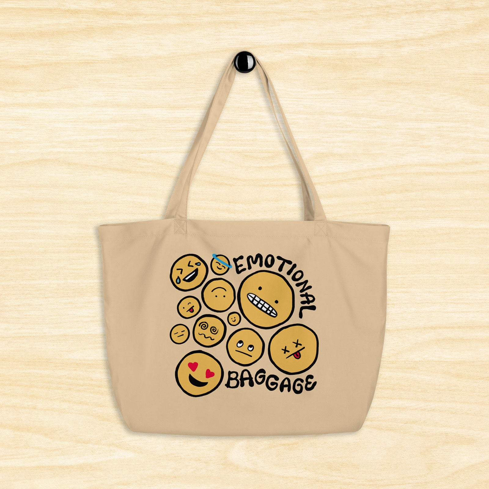 Emotional Baggage Large Tote Bag (natural)