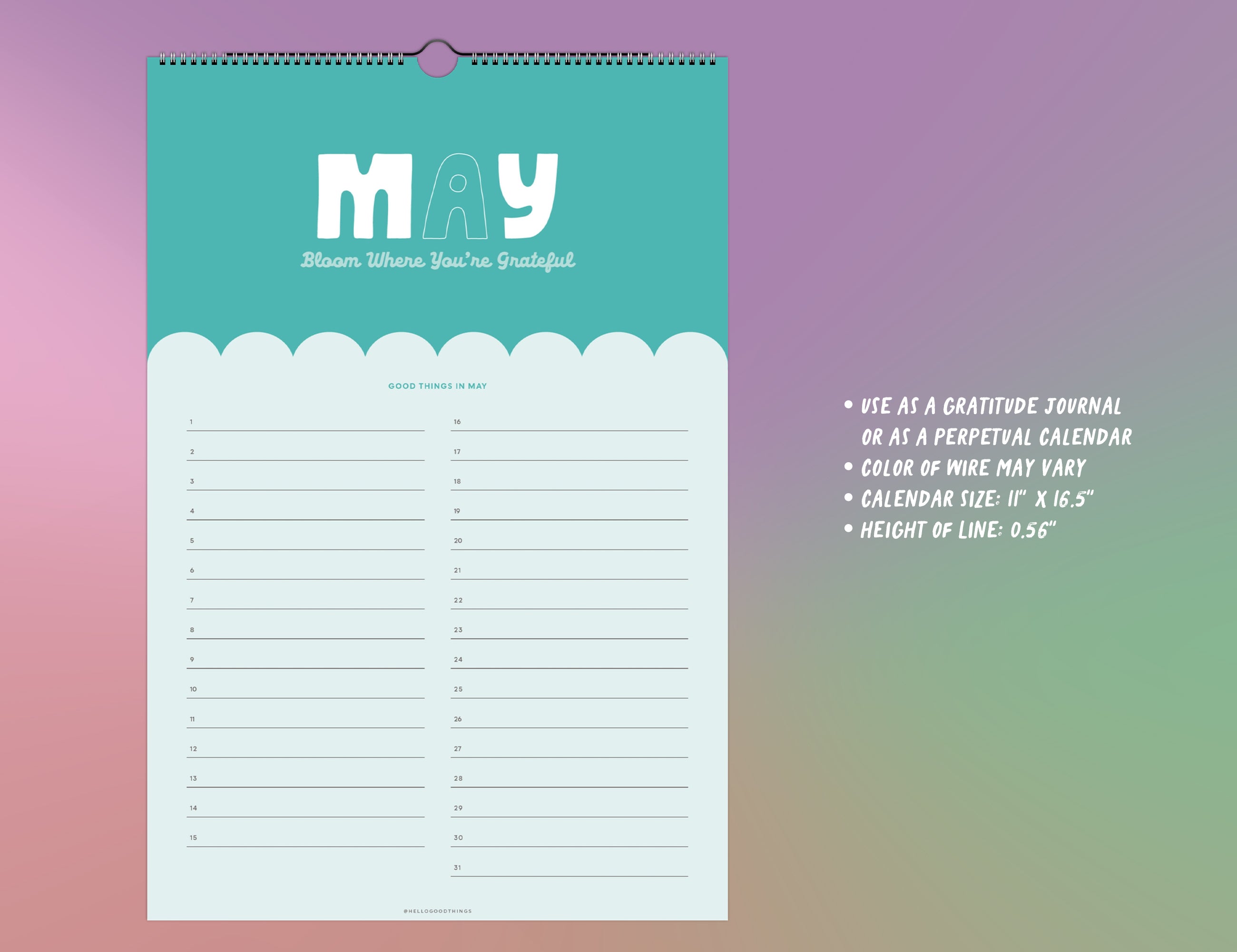 365 Days of Good Things (Gratitude or Perpetual Calendar)