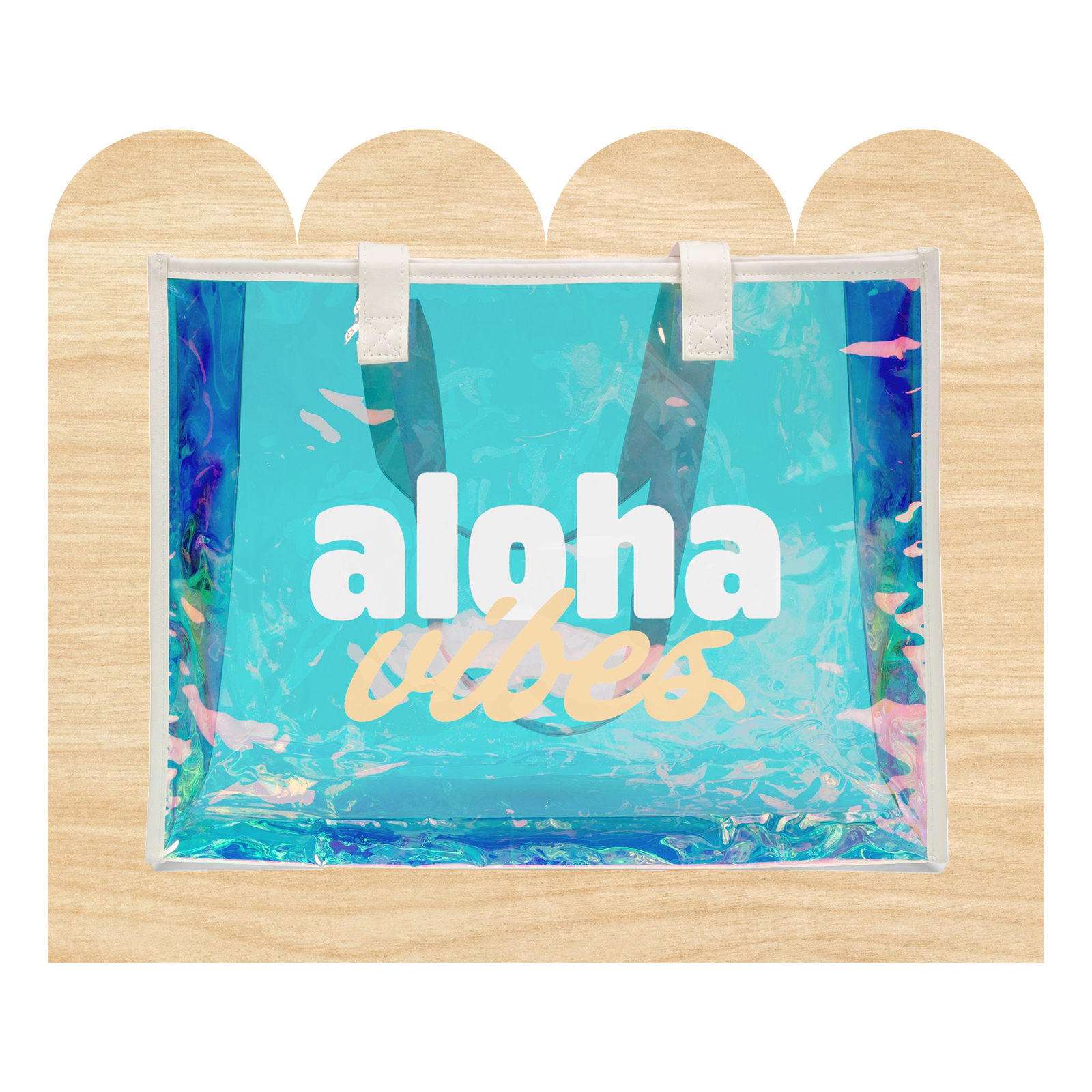 Aloha Vibes Holographic Tote Bag