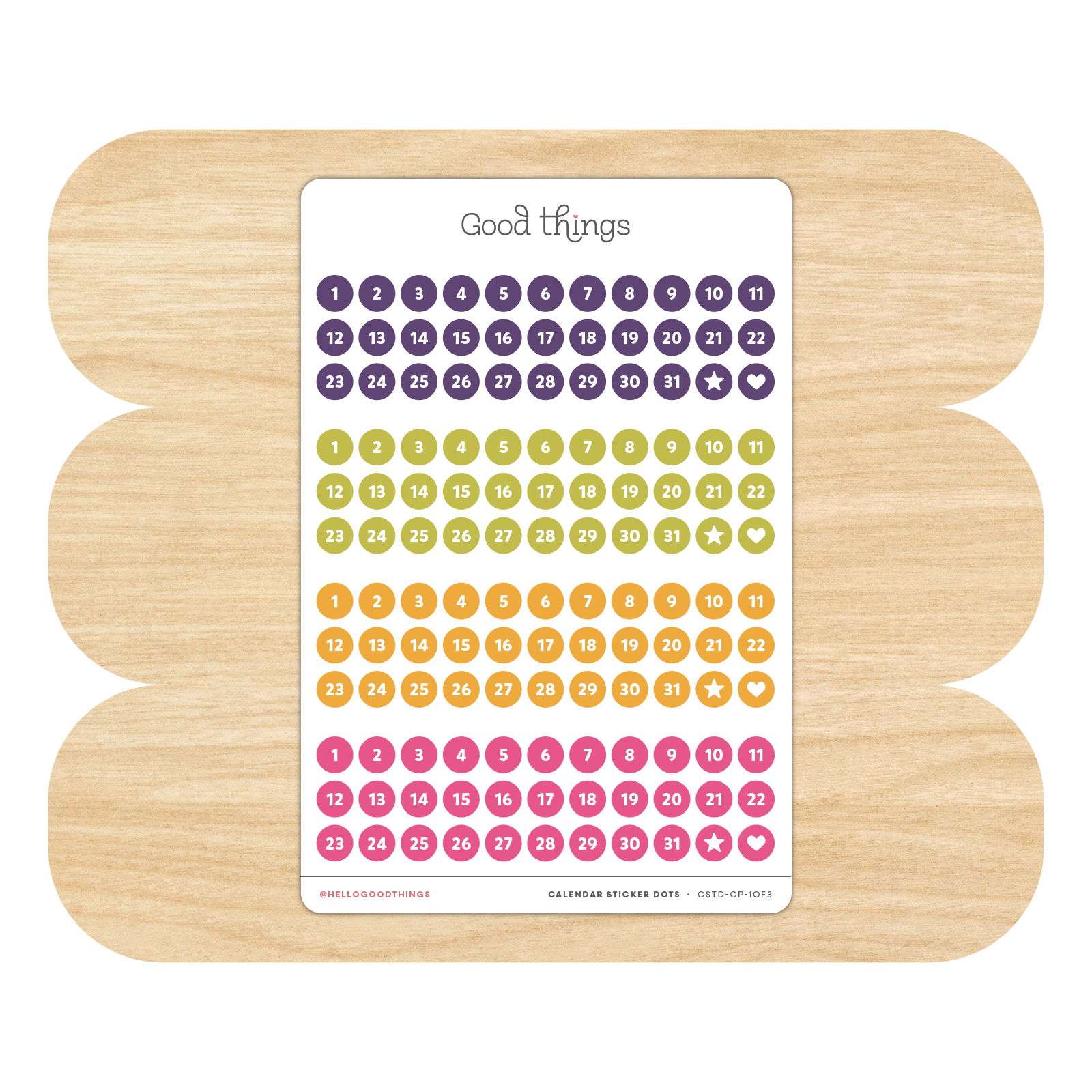 Calendar Date Dot Stickers by Good Things
