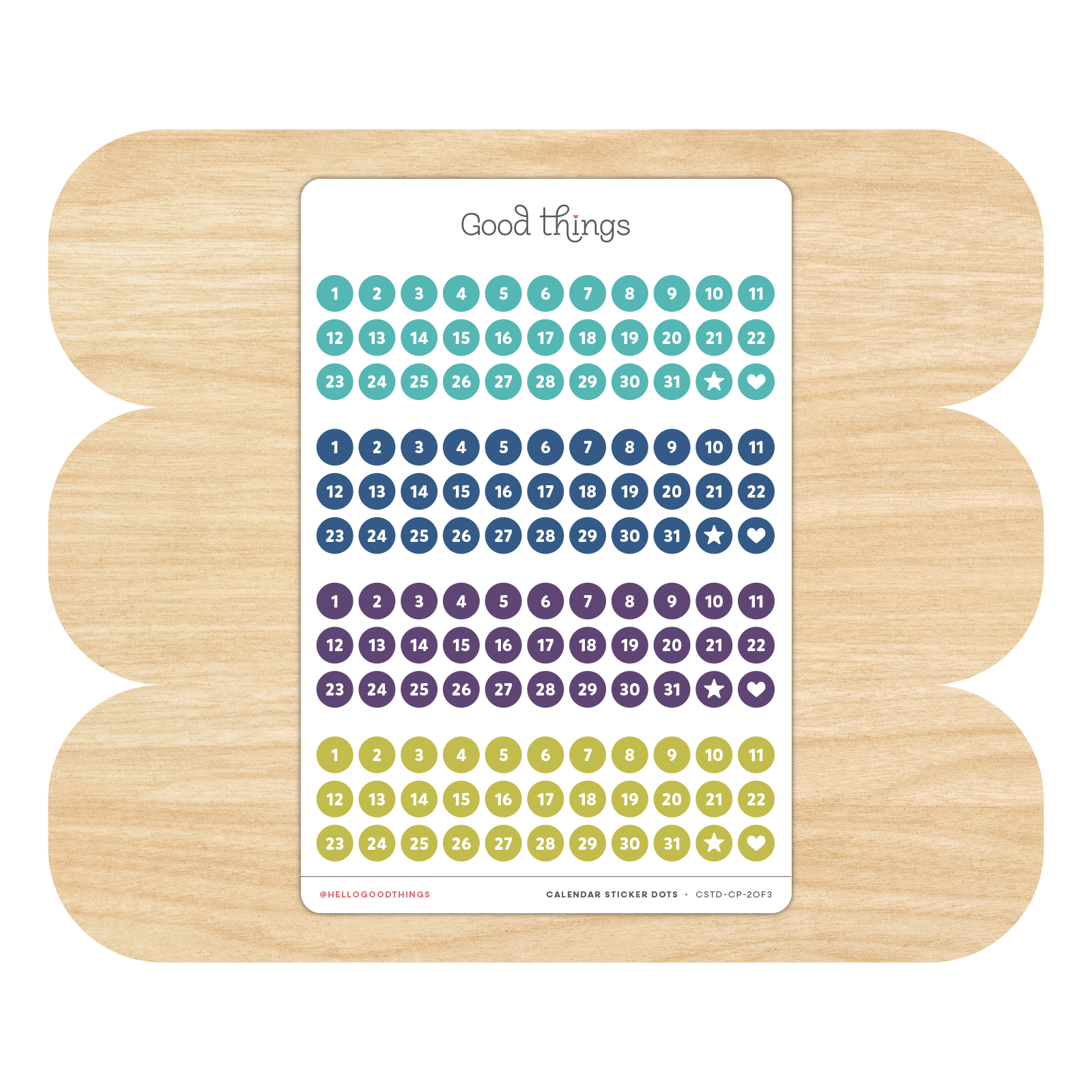 Calendar Date Dot Stickers by Good Things