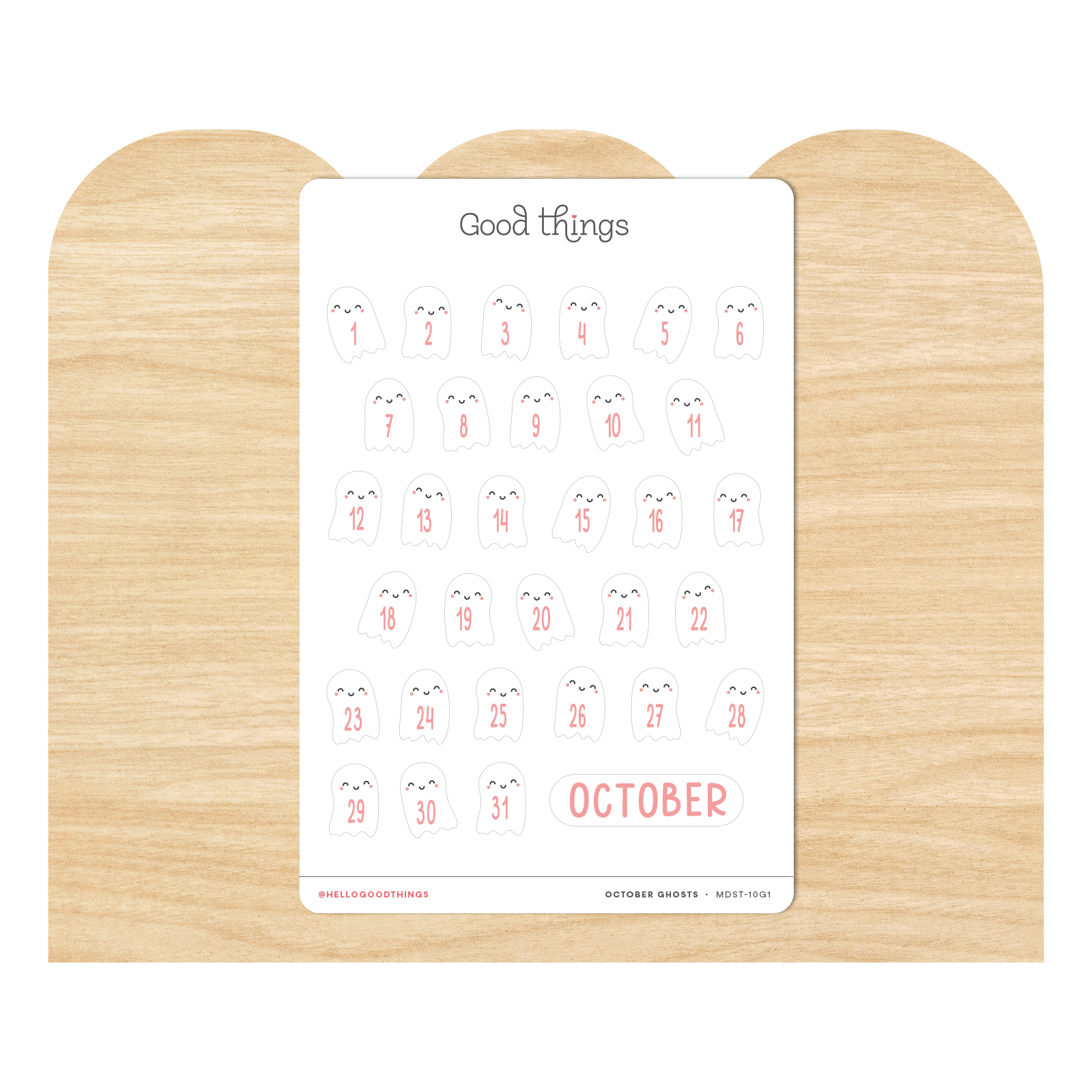 Cute Ghosts October Month Stickers by Good Things