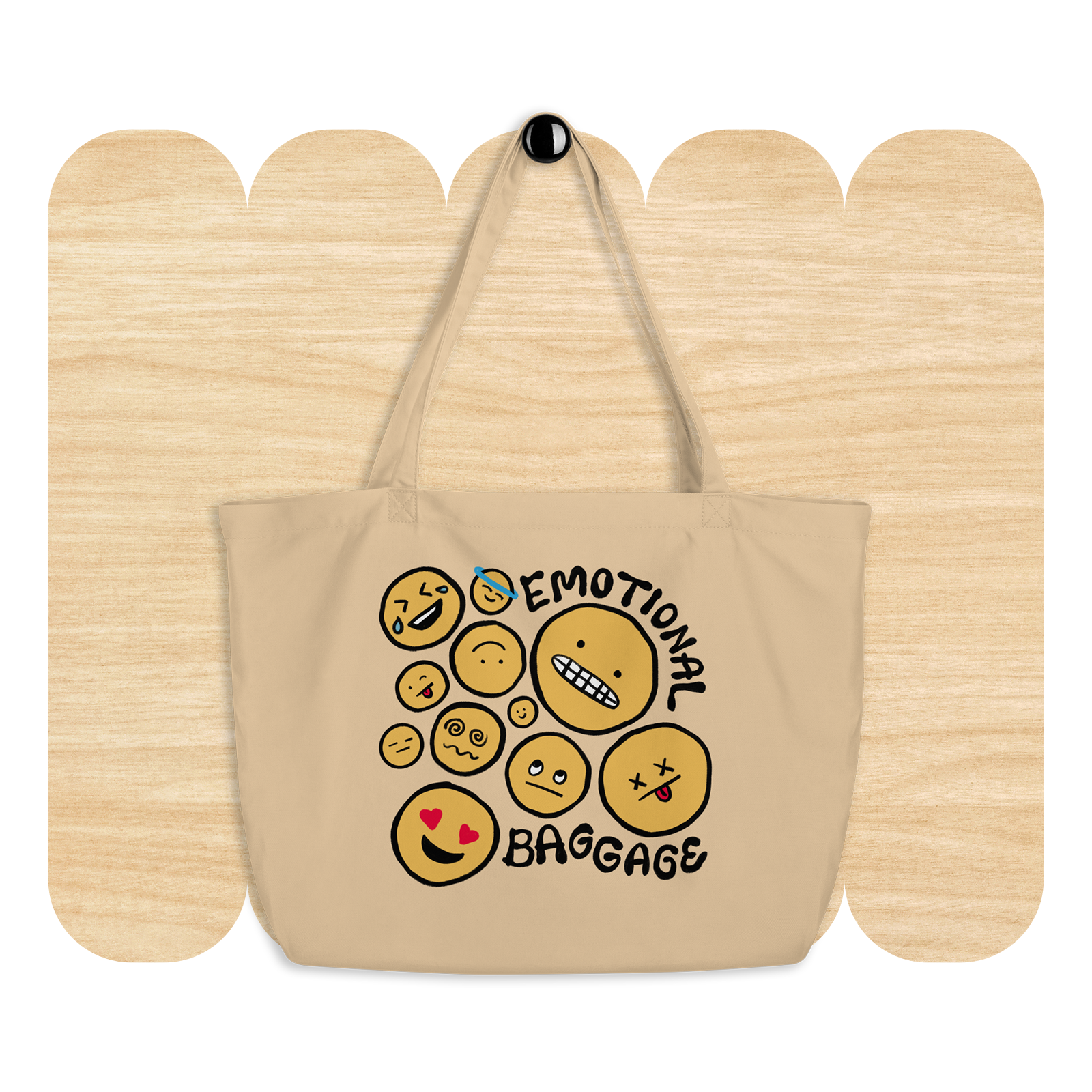Emotional Baggage Large Tote Bag (natural)