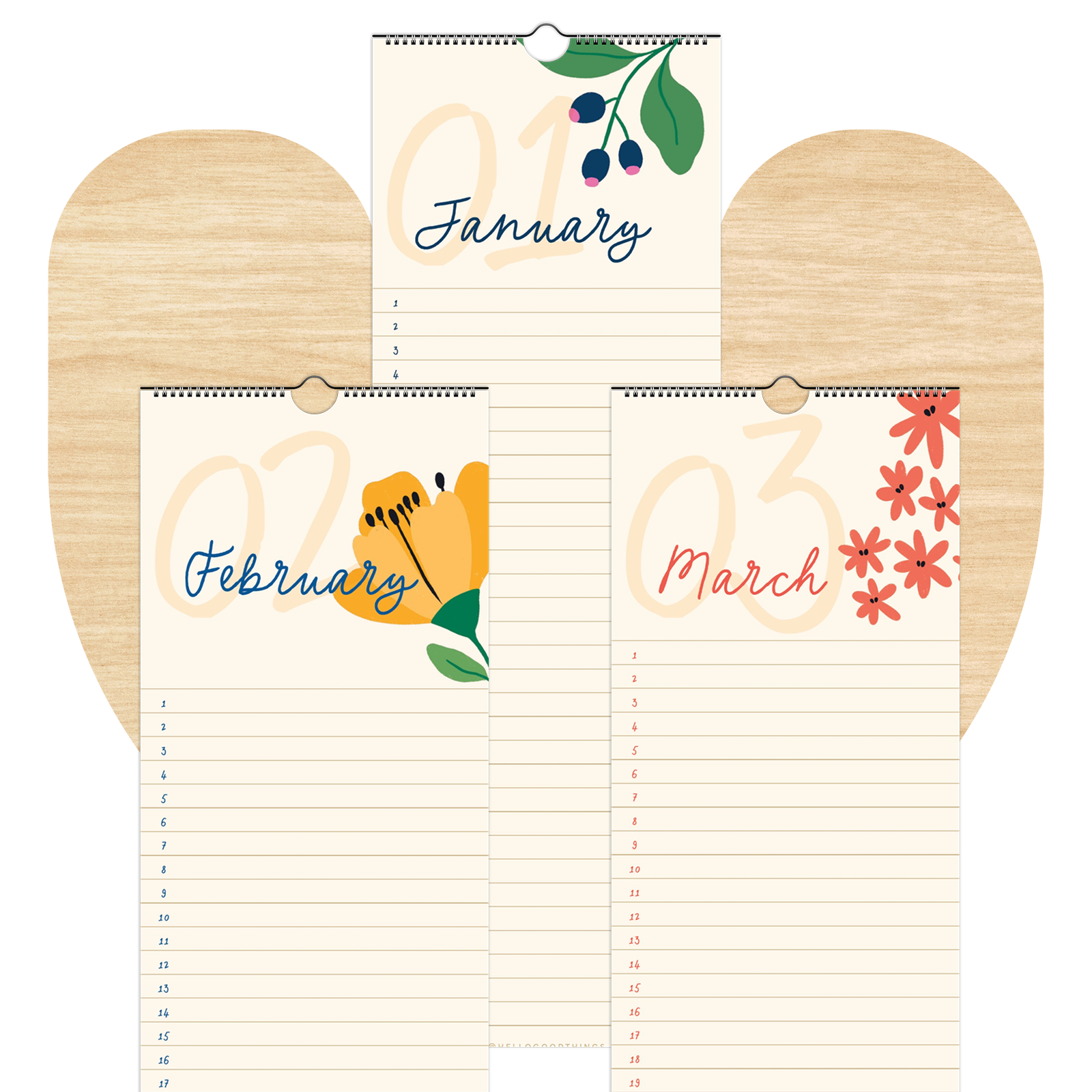 Perpetual Calendar - Floral
