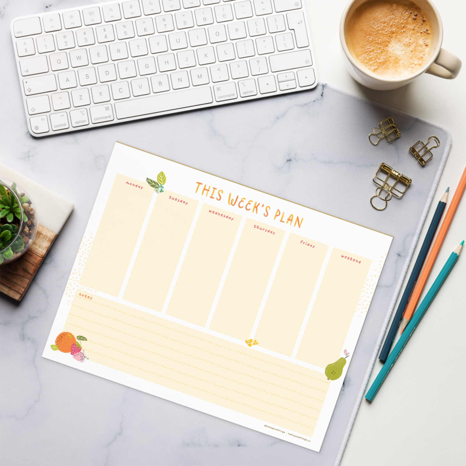 Fresh and Fruity Weekly Plan Notepad (Horizontal) by Good Things