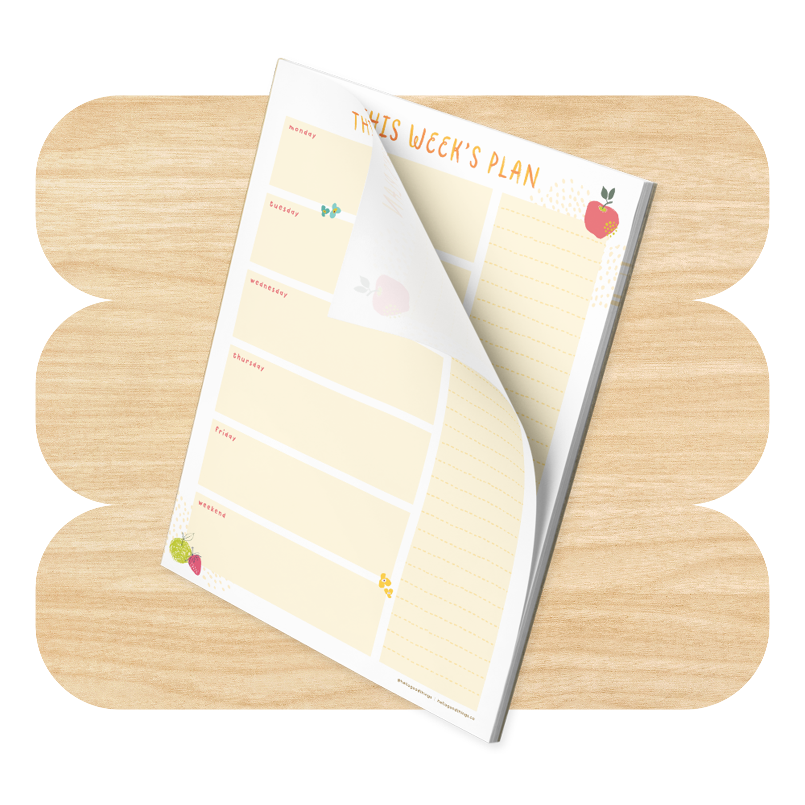 Fresh and Fruity Weekly Plan Notepad (Vertical) by Good Things