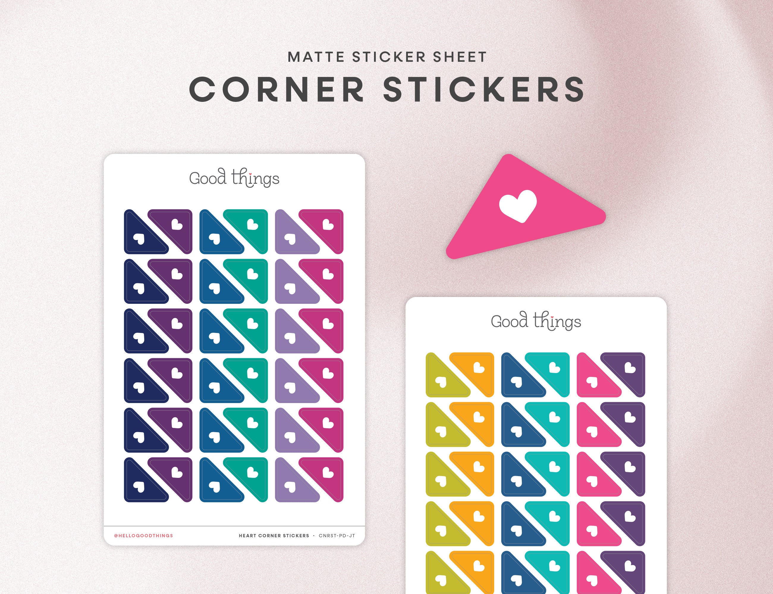 Heart Corner Calendar Planner Stickers