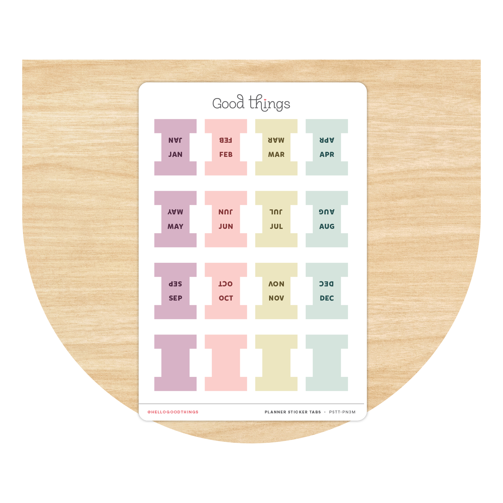 Monthly Planner Small Divider Tabs - Pastel Neutrals
