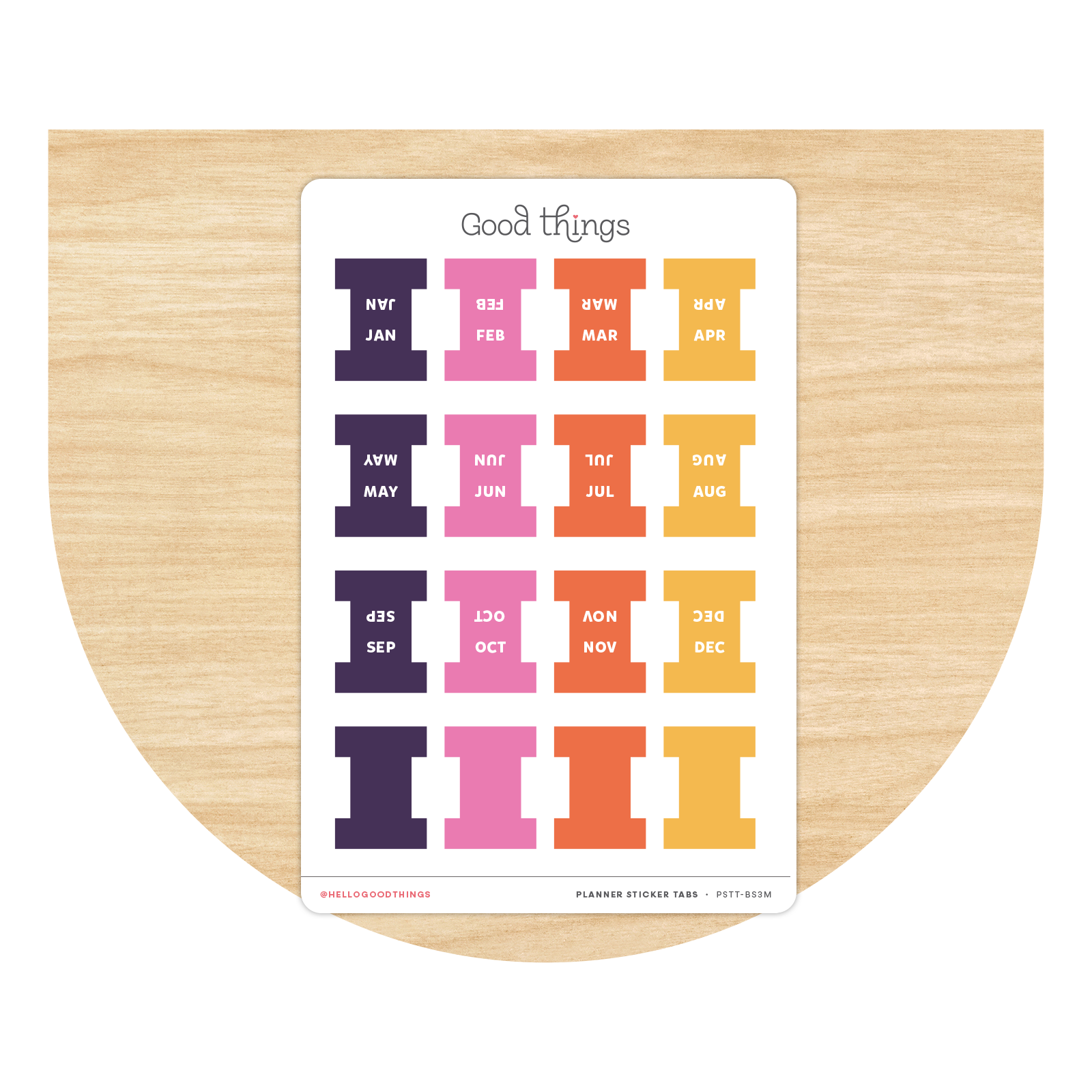 Monthly Planner Small Divider Tabs - Bright Side