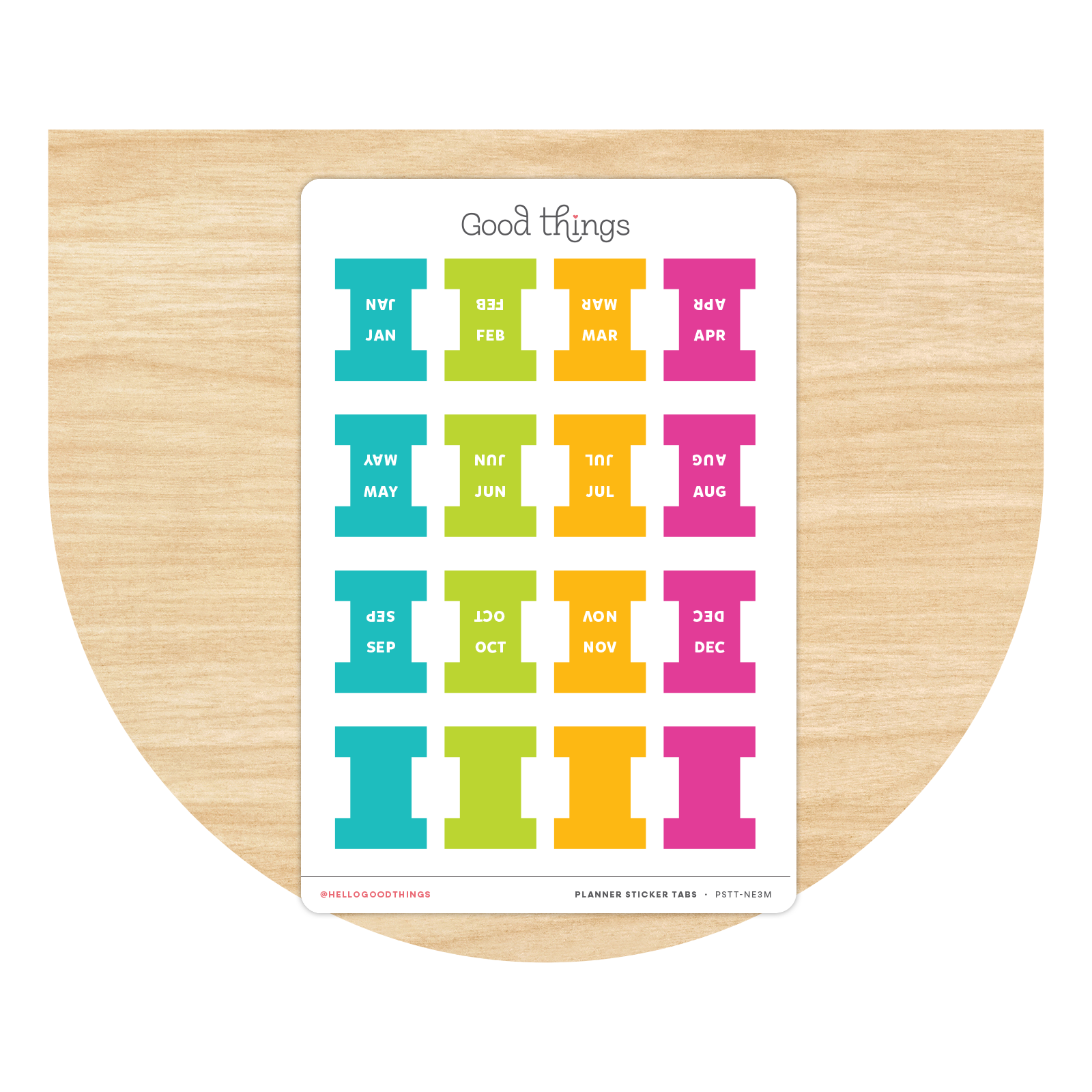 Monthly Planner Small Divider Tabs - Neons