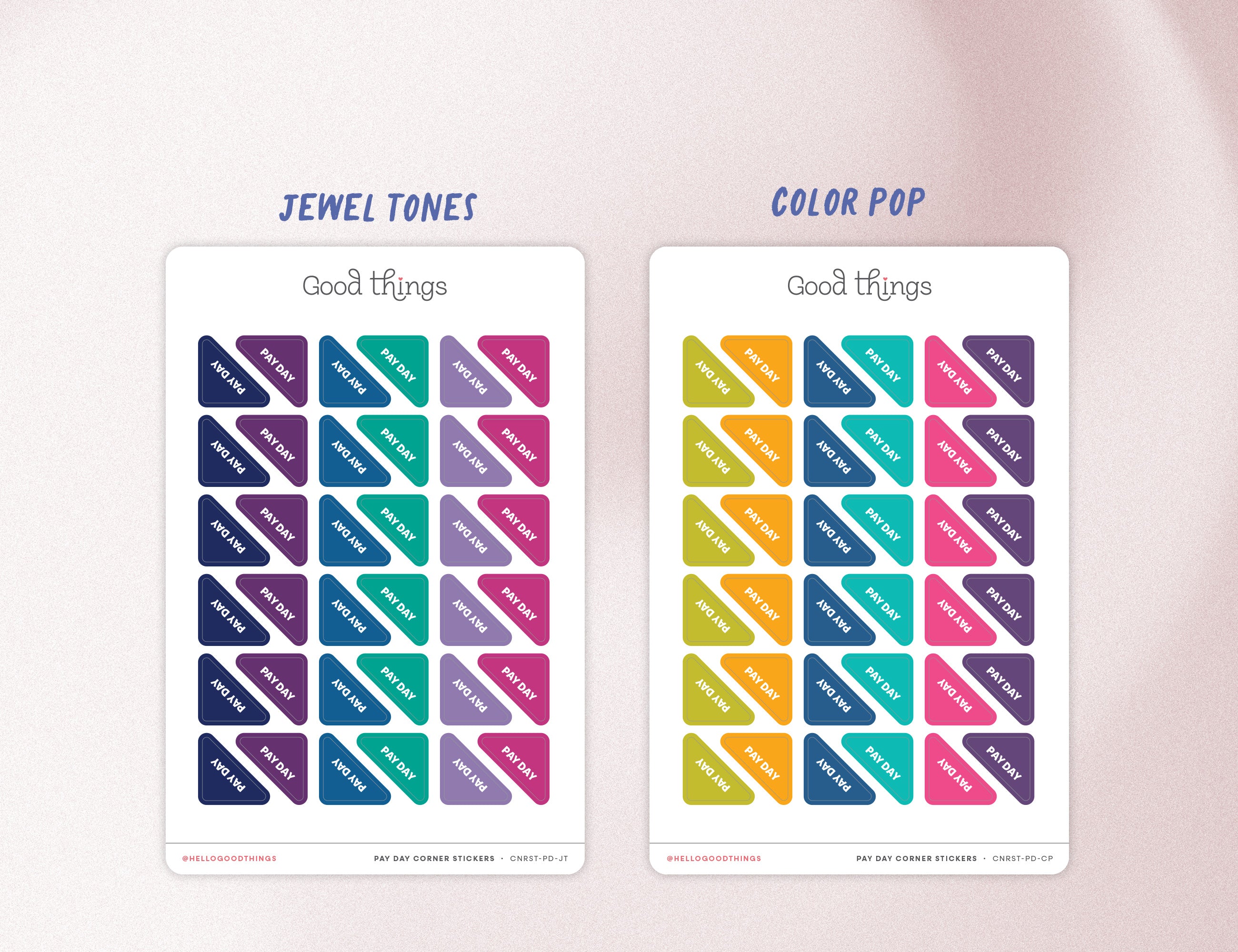 Pay Day Corner Calendar Planner Stickers