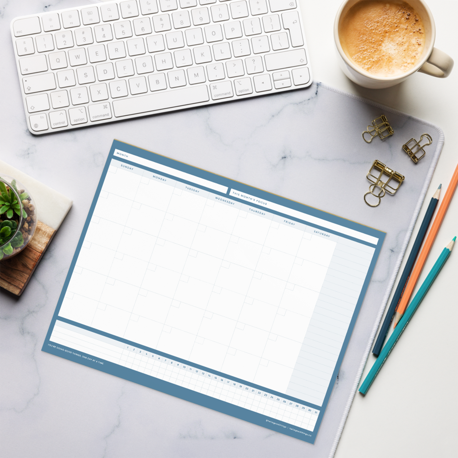 Simply Monthly Notepad (Serenity Blue) by Good Things