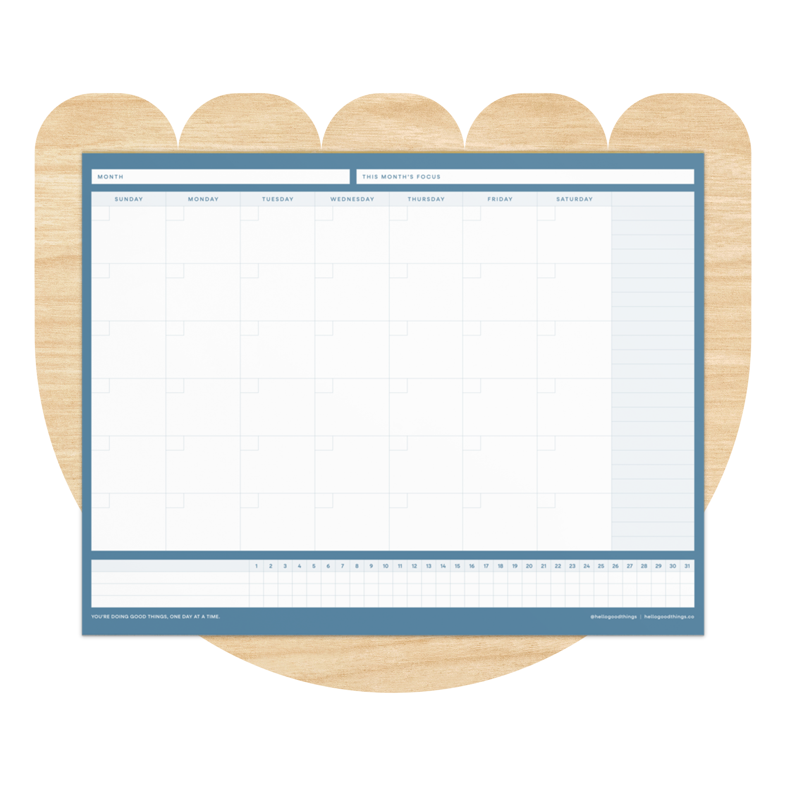 Simply Monthly Notepad (Serenity Blue) by Good Things