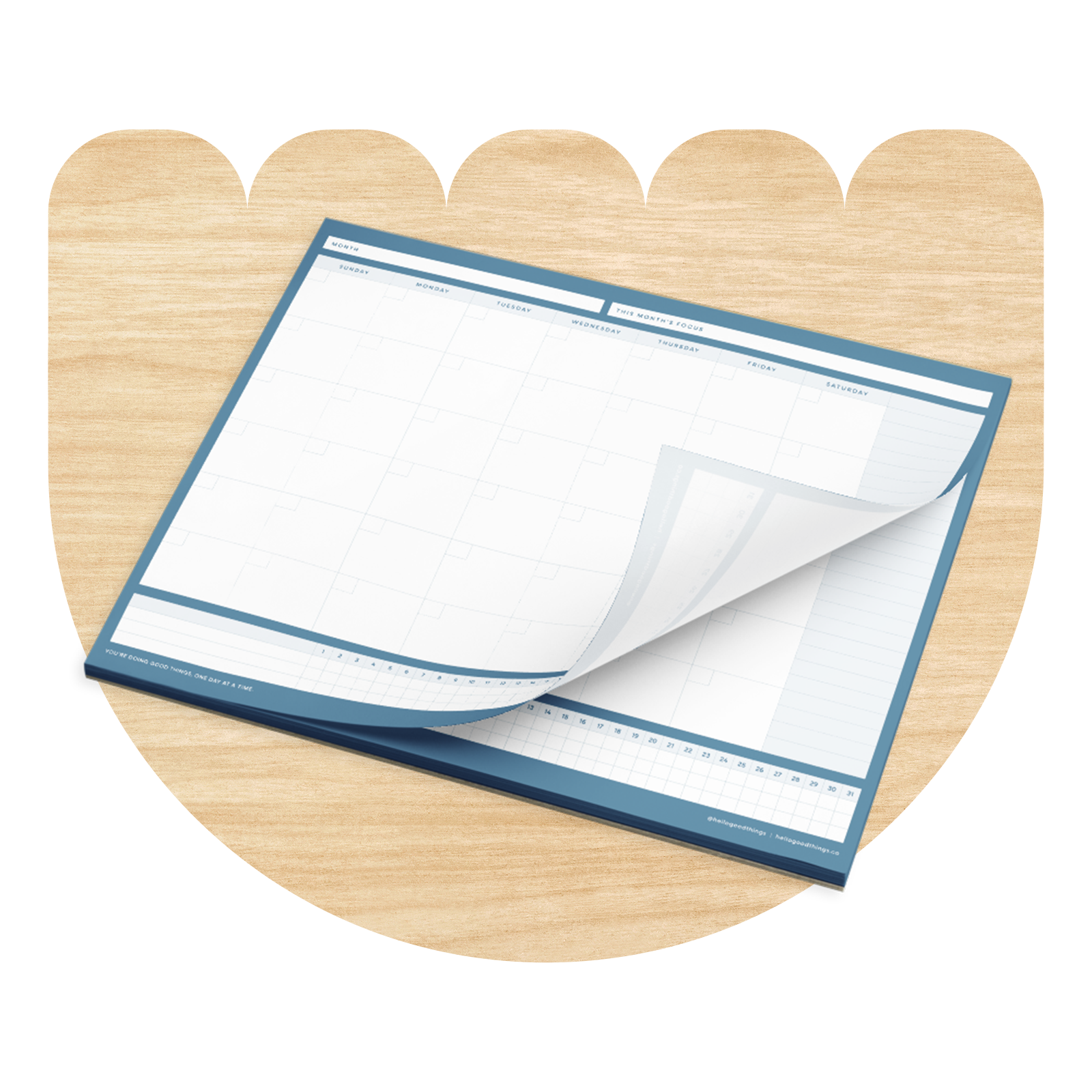 Simply Monthly Notepad (Serenity Blue) by Good Things