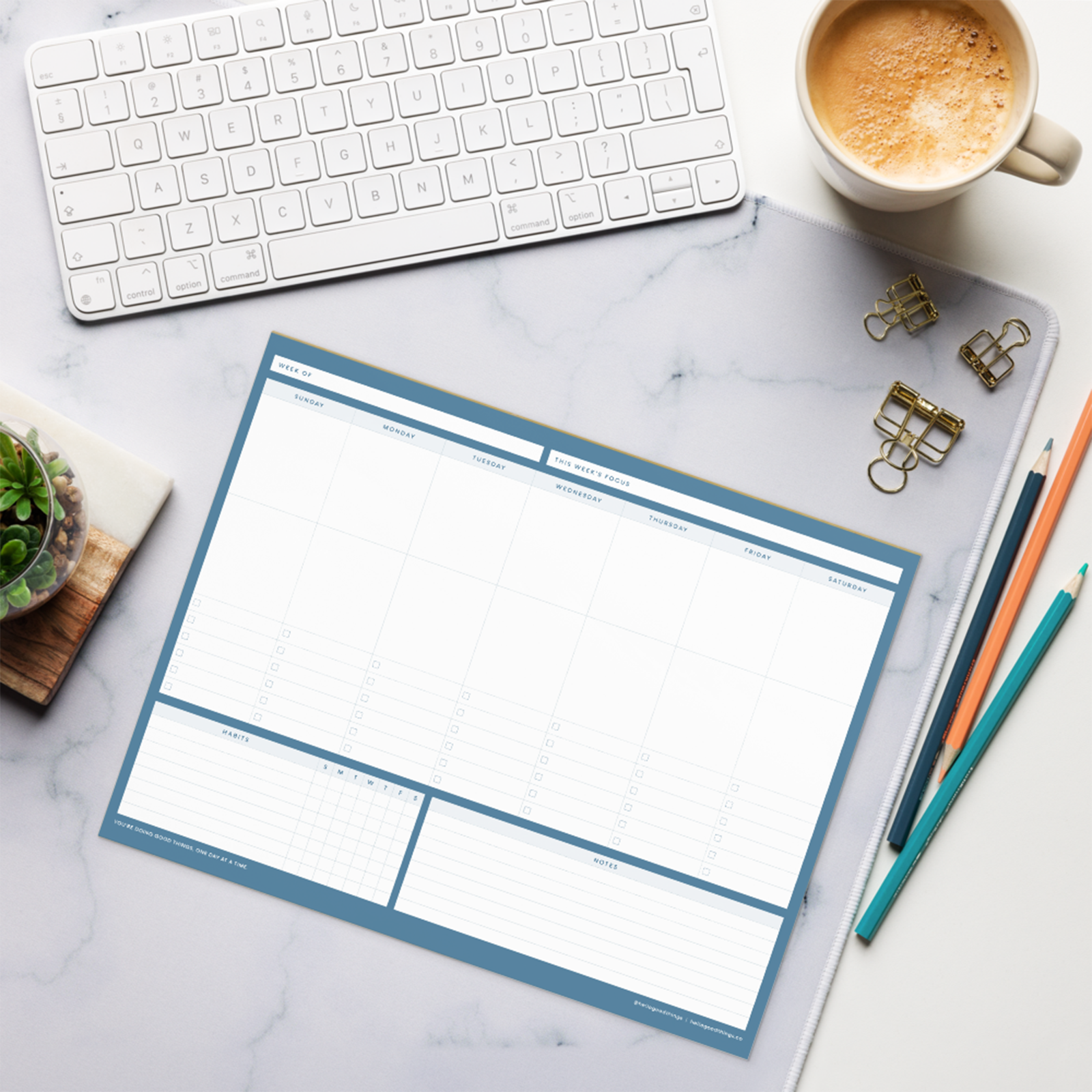 Simply Monthly Notepad (Serenity Blue) by Good Things