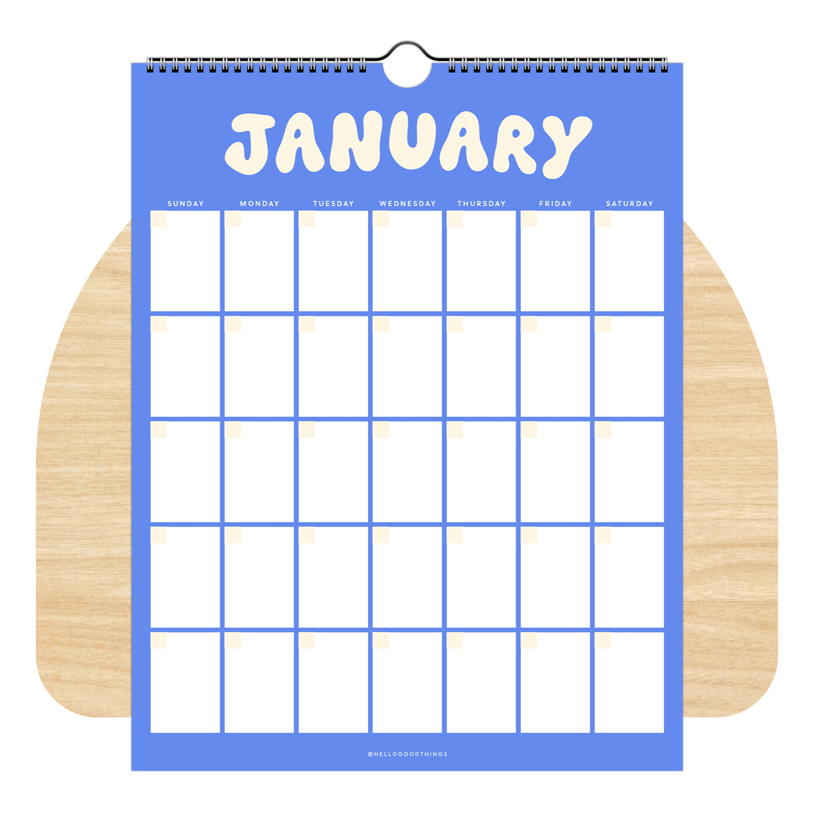 Undated Rainbow Wall Calendar