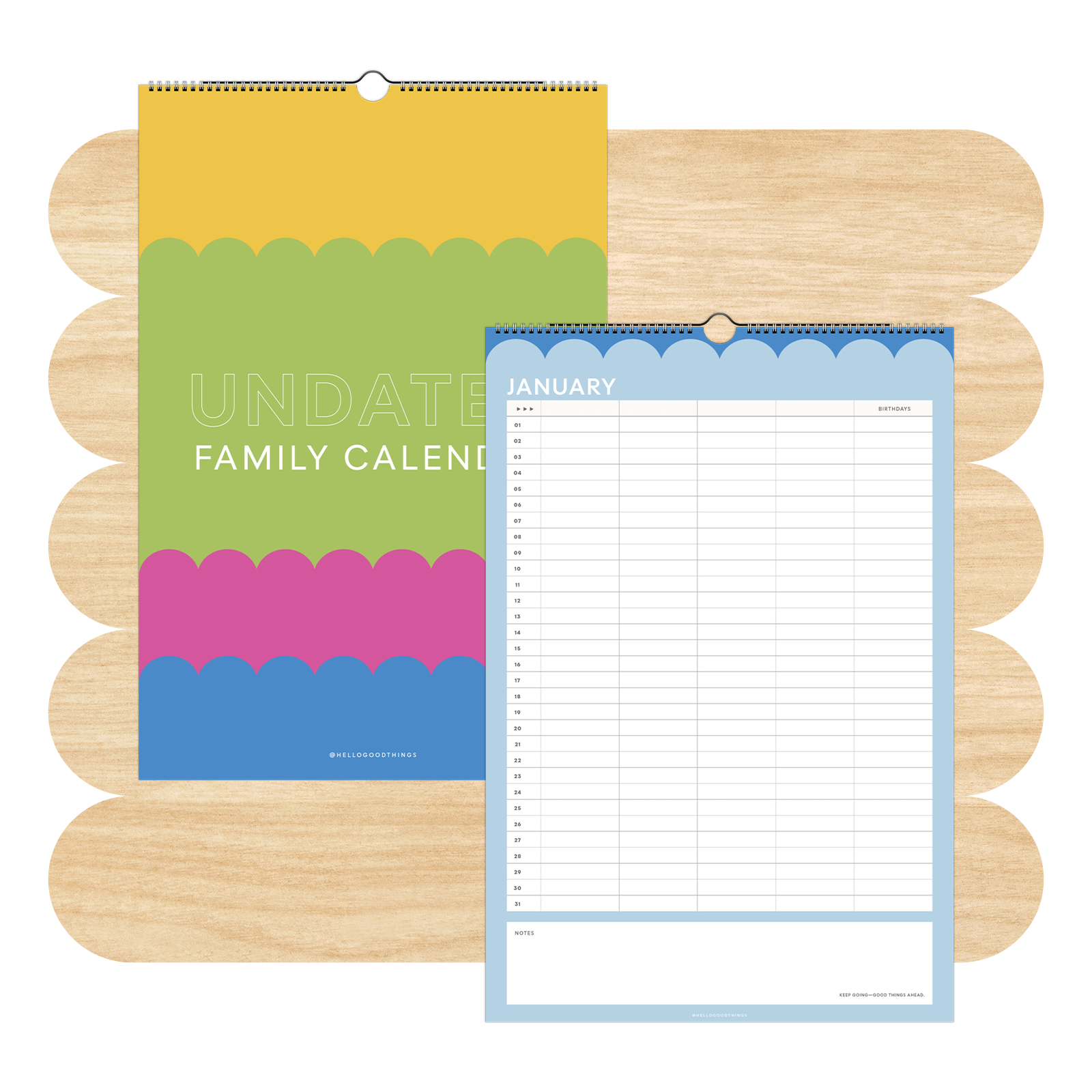 Undated Family Wall Calendar