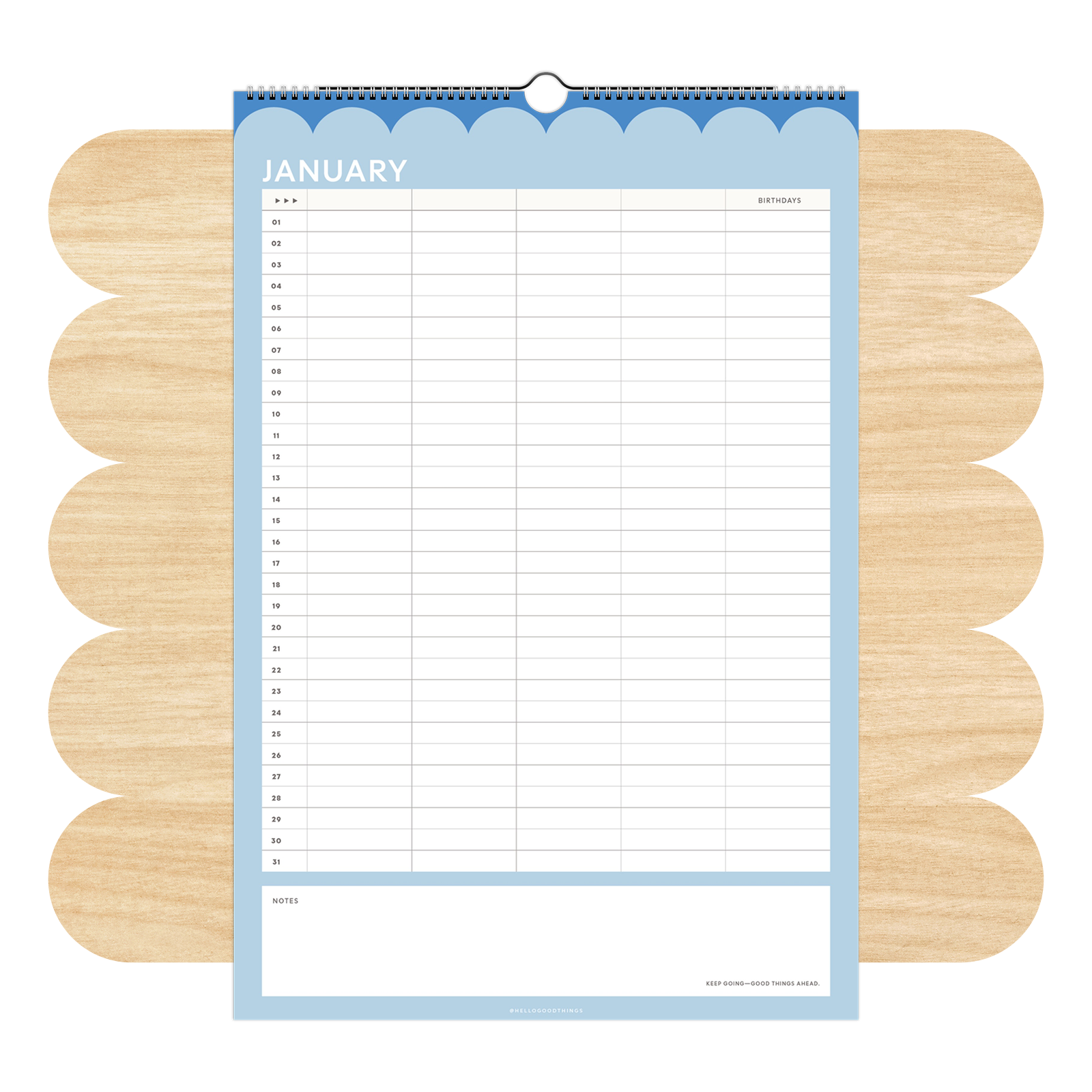 Undated Family Wall Calendar