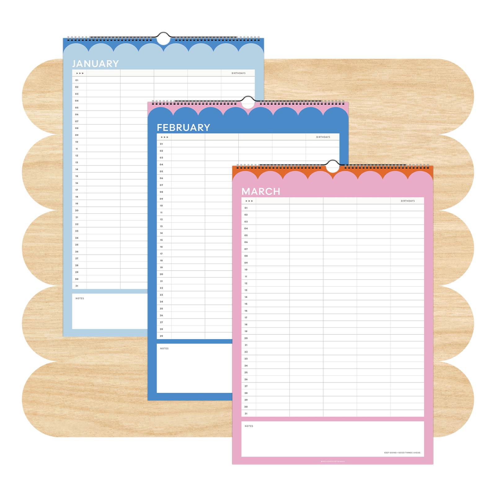 Undated Family Wall Calendar