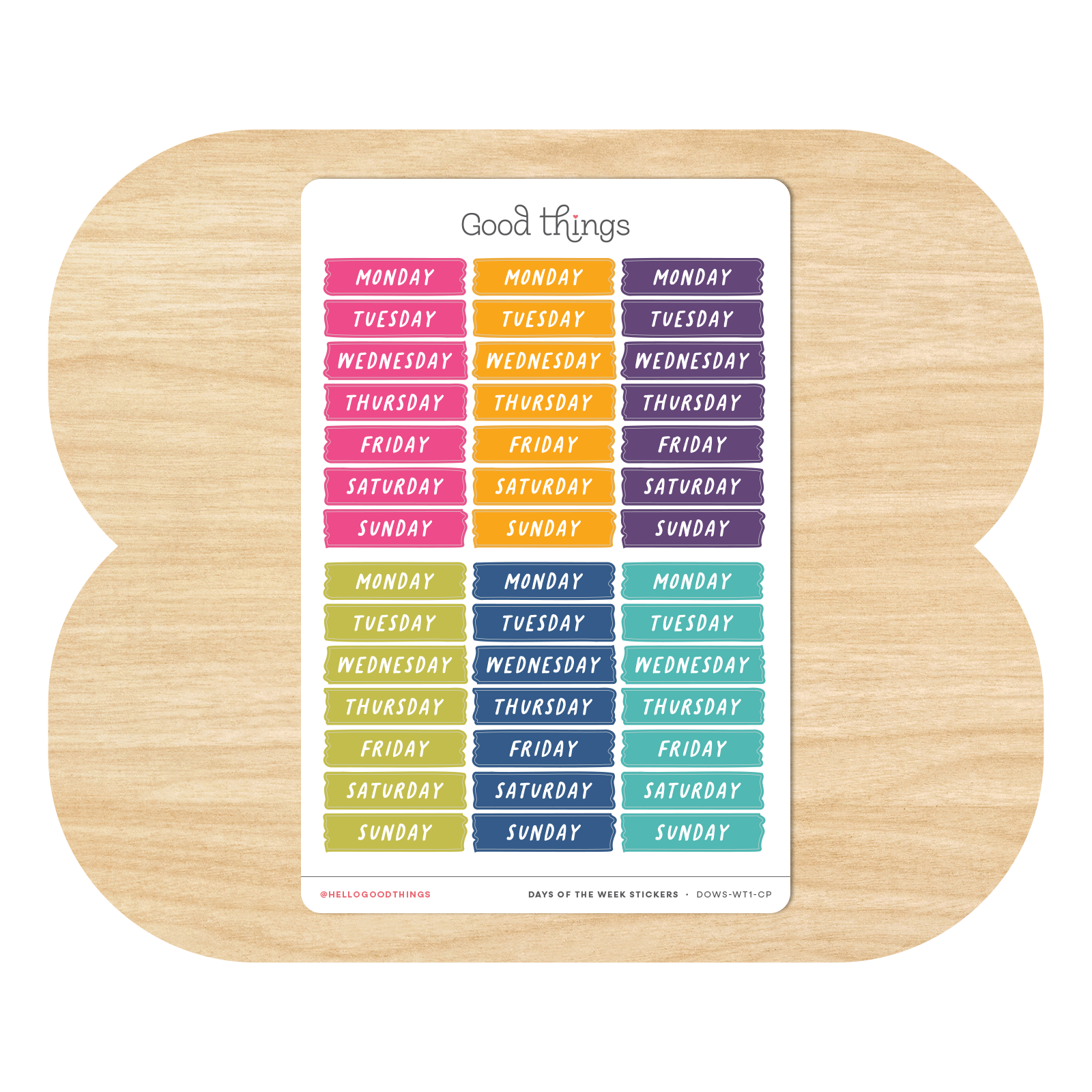 Weekday Washi Stickers by Good Things