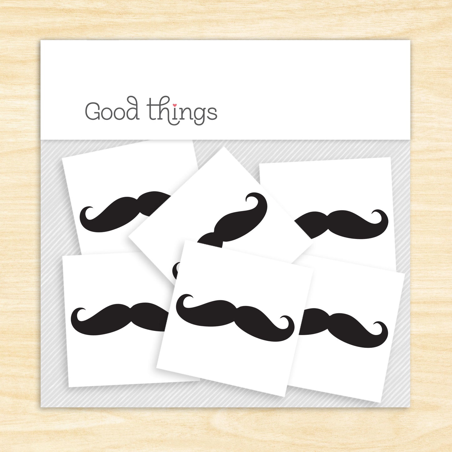 Finger Mustache Temporary Tattoos