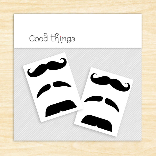 Finger Mustache (Assorted) Temporary Tattoos