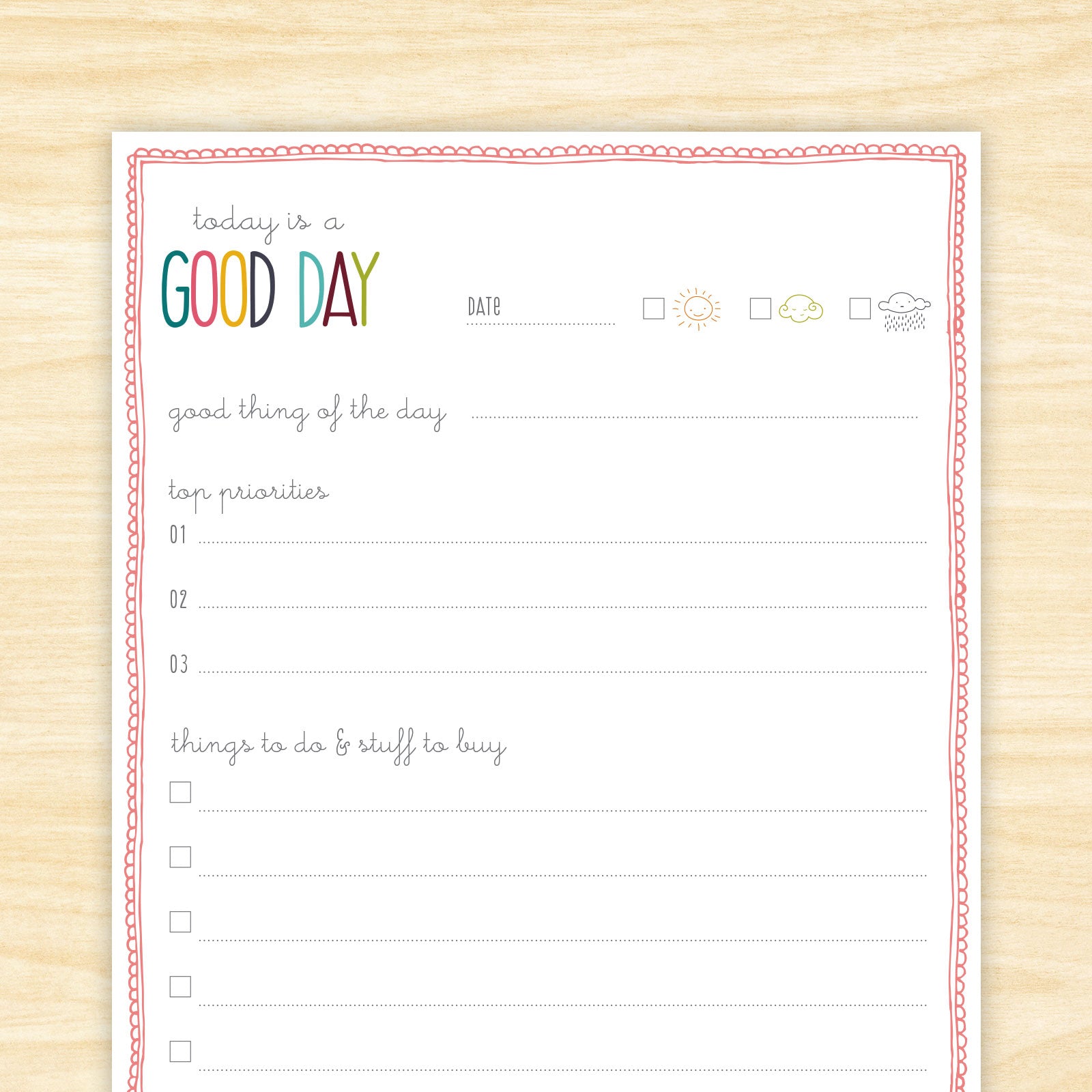 Today is a Good Day Note Pad (*seconds*)