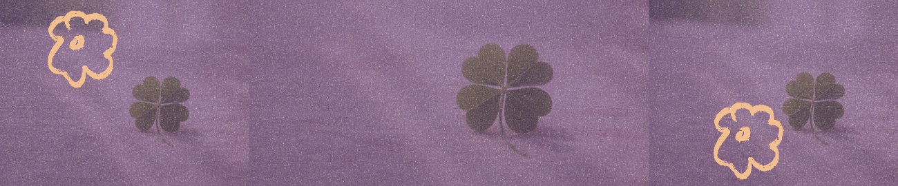 Collage style image featuring a four-leaf clover