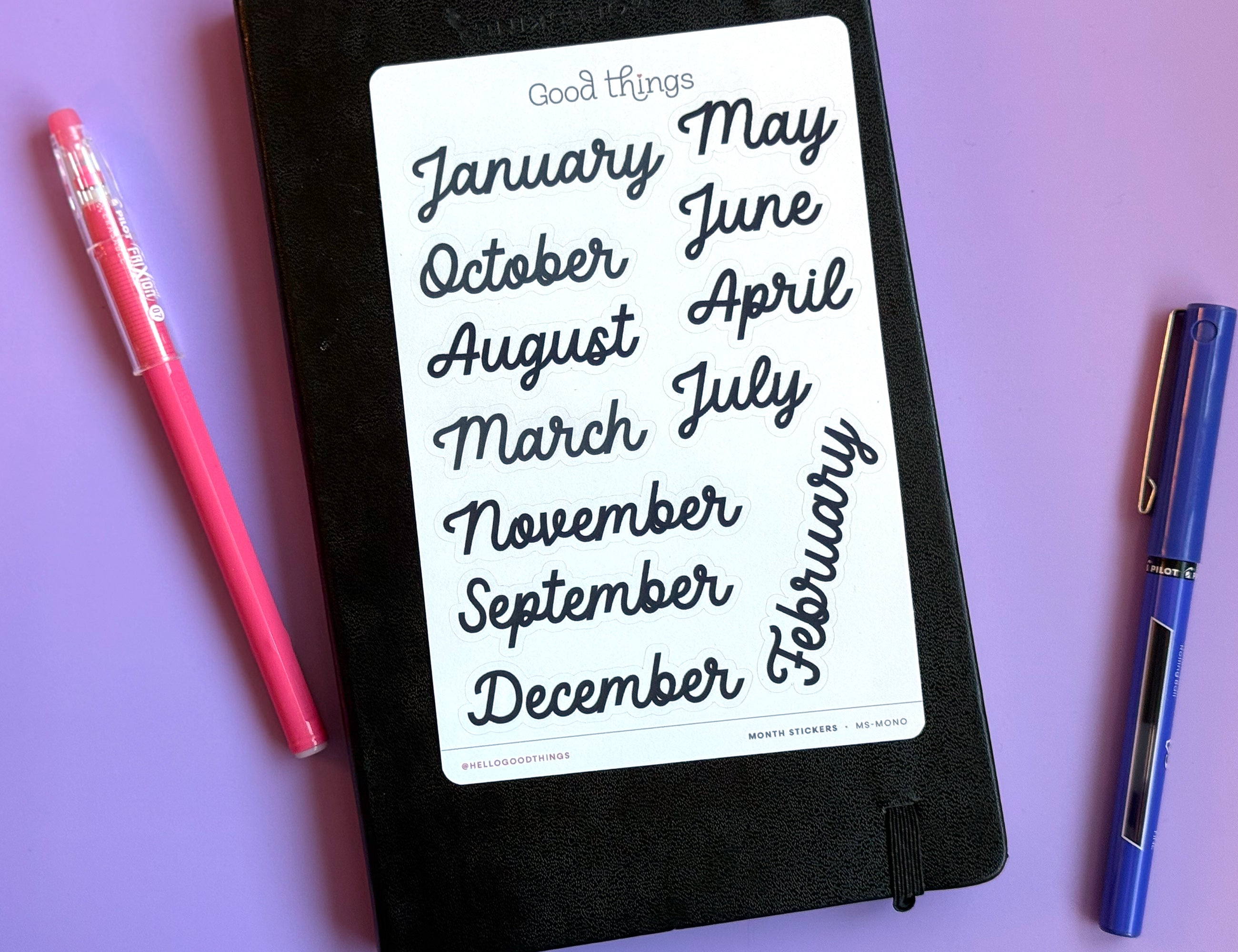 Month Titles Sticker Sheet