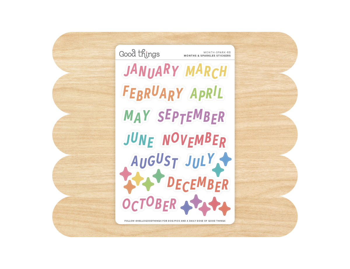 Month & Sparkles Sticker Sheet