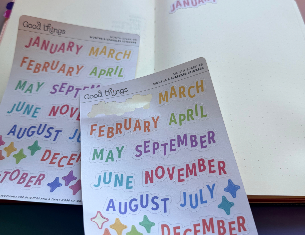 Month & Sparkles Sticker Sheet