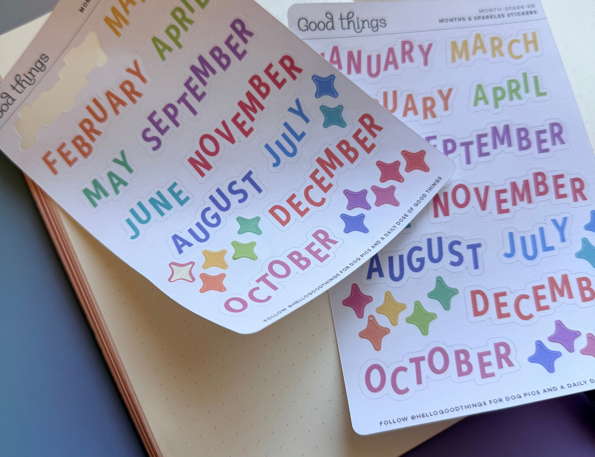 Month & Sparkles Sticker Sheet