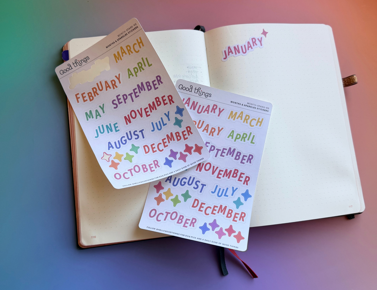 Month & Sparkles Sticker Sheet