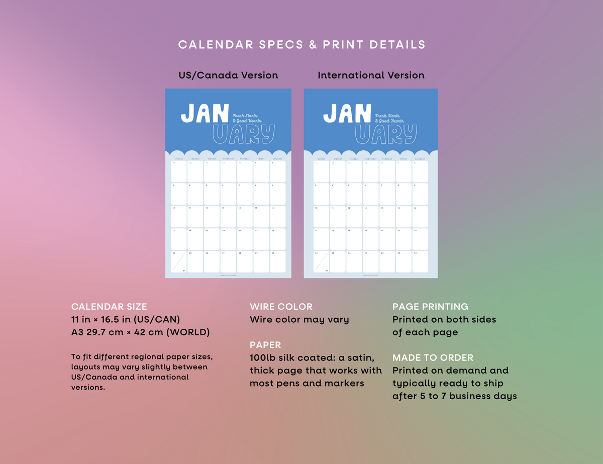 2027 Good Days Calendar