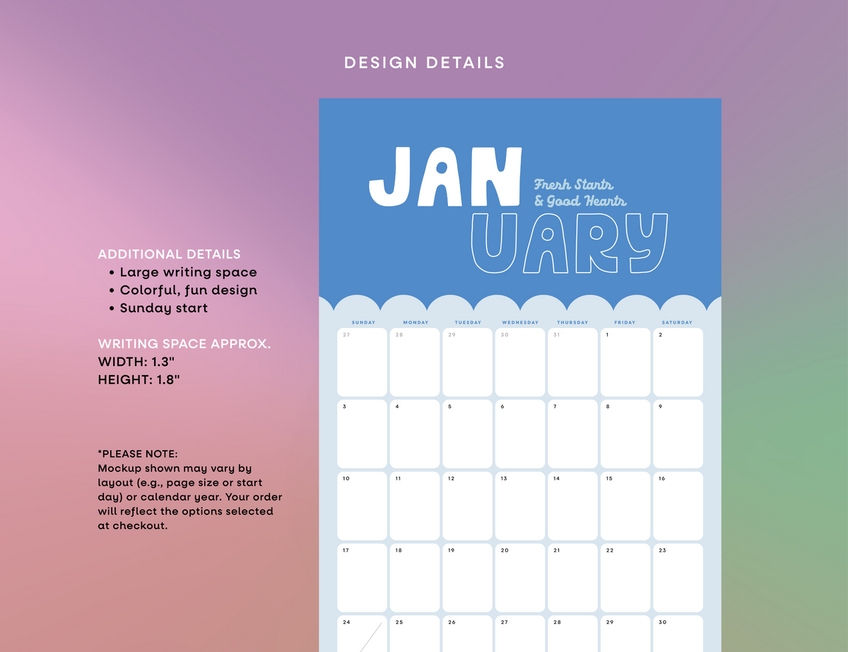 2027 Good Days Calendar