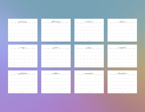 2027 Monthly Calendar Printable (Letter, Half Letter, A4, A5)