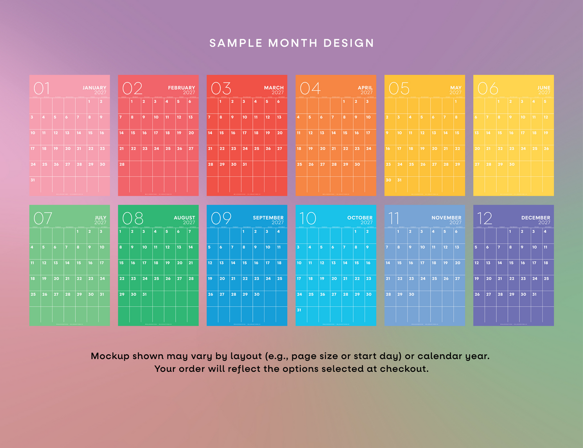 2027 Chromatic Large Calendar