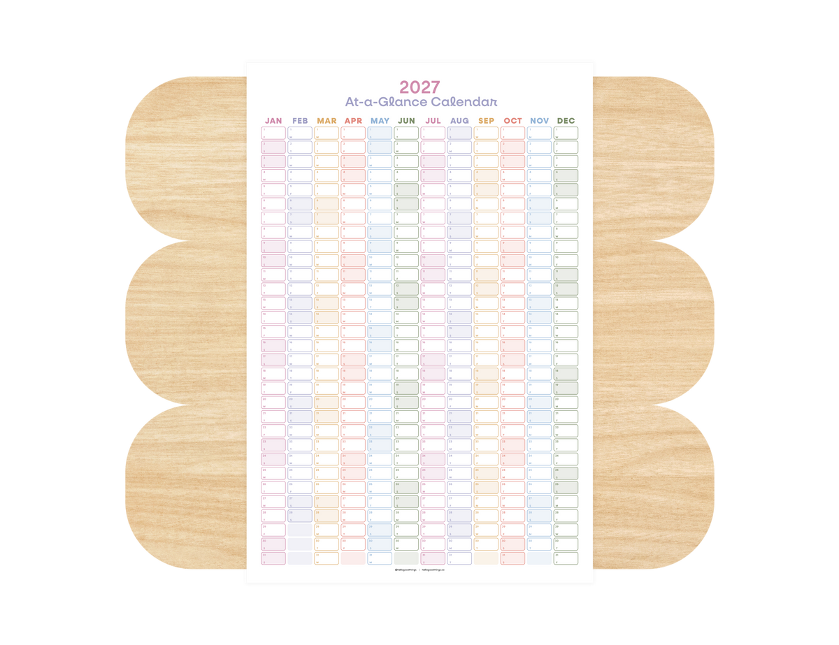 2027 Wall Poster Calendar - At-a-Glance Calendar (Golden Hour)