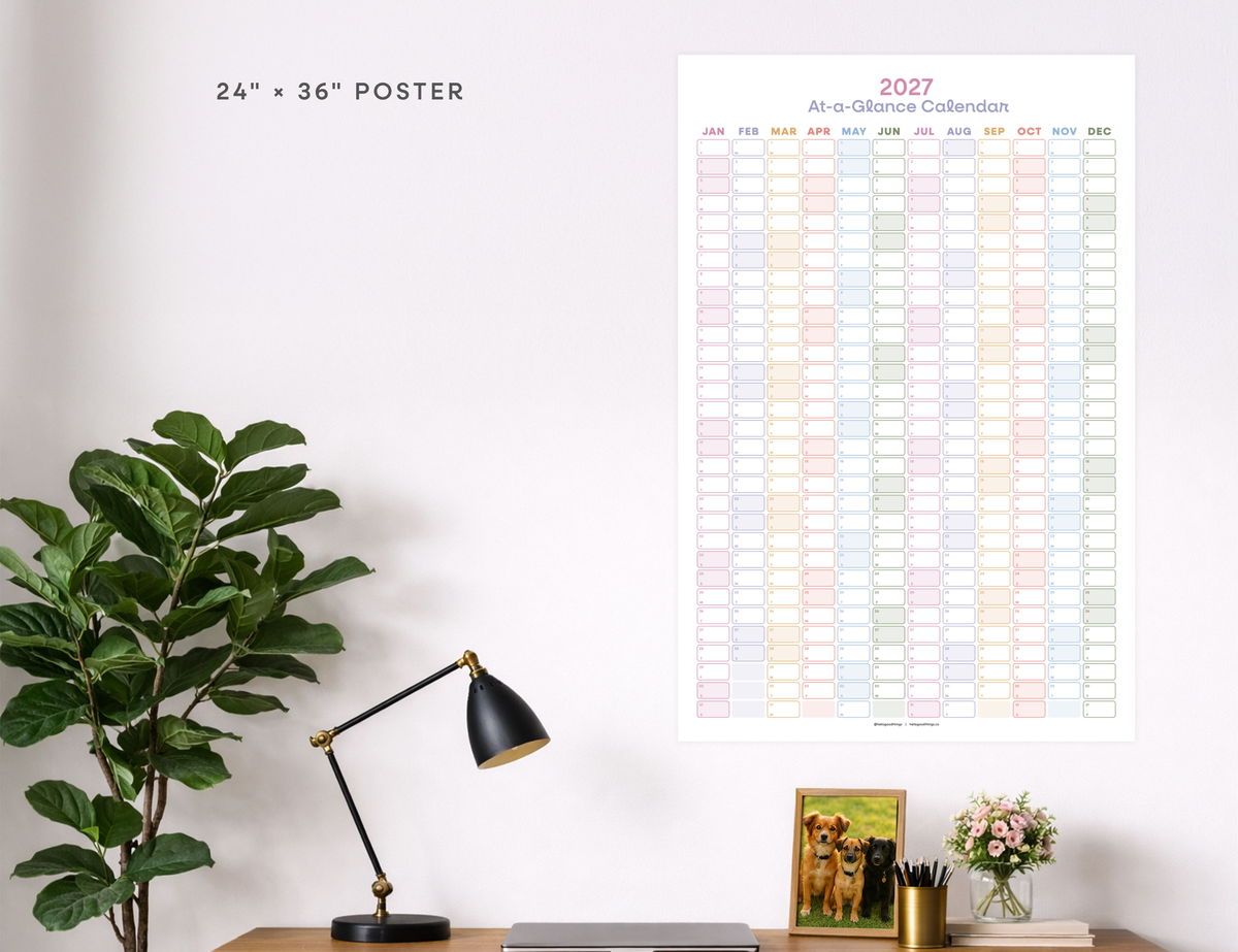 2027 Wall Poster Calendar - At-a-Glance Calendar (Golden Hour)