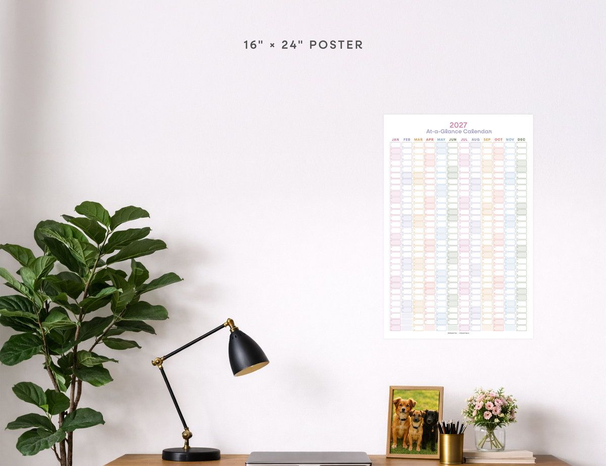 2027 Wall Poster Calendar - At-a-Glance Calendar (Golden Hour)