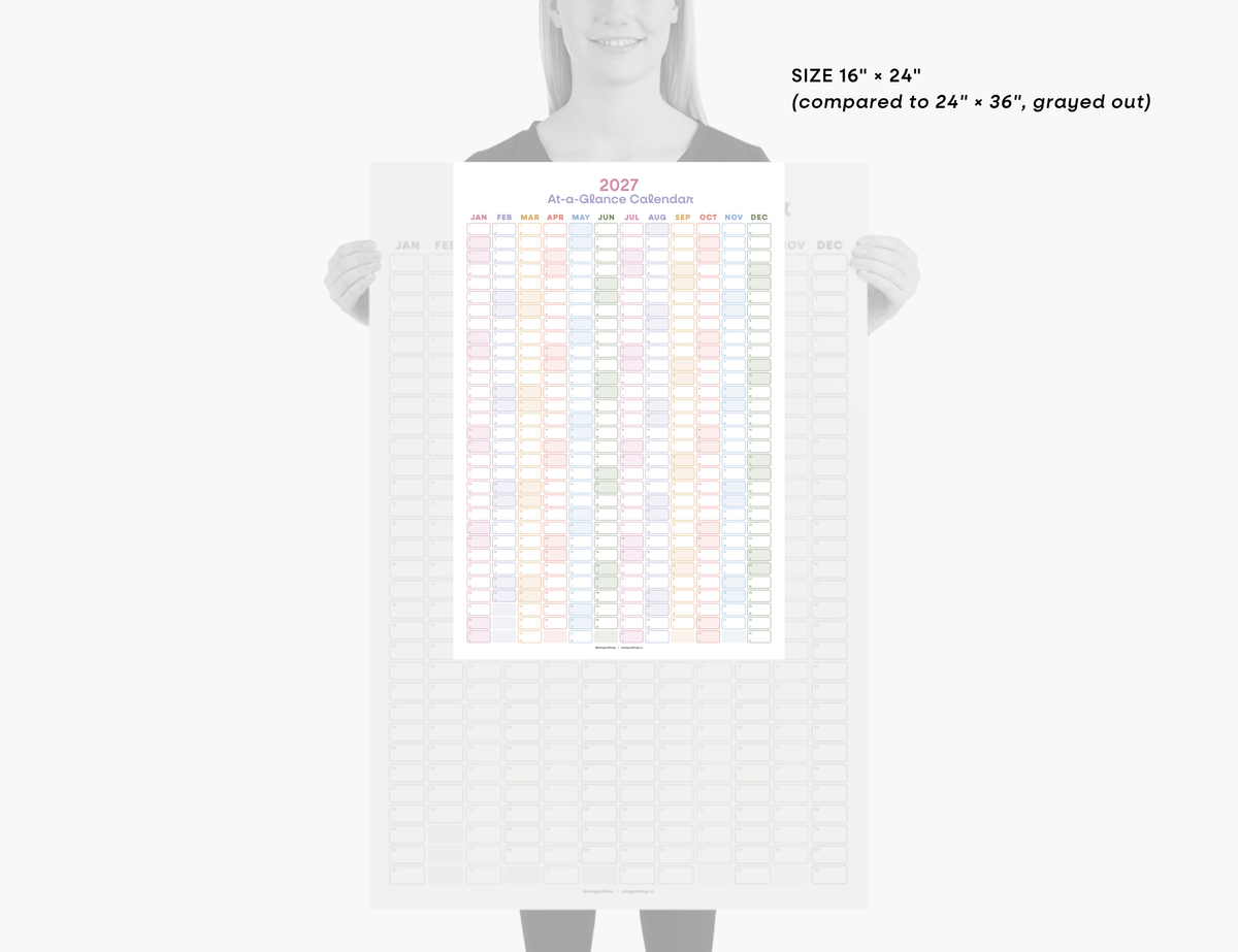 2027 Wall Poster Calendar - At-a-Glance Calendar (Golden Hour)