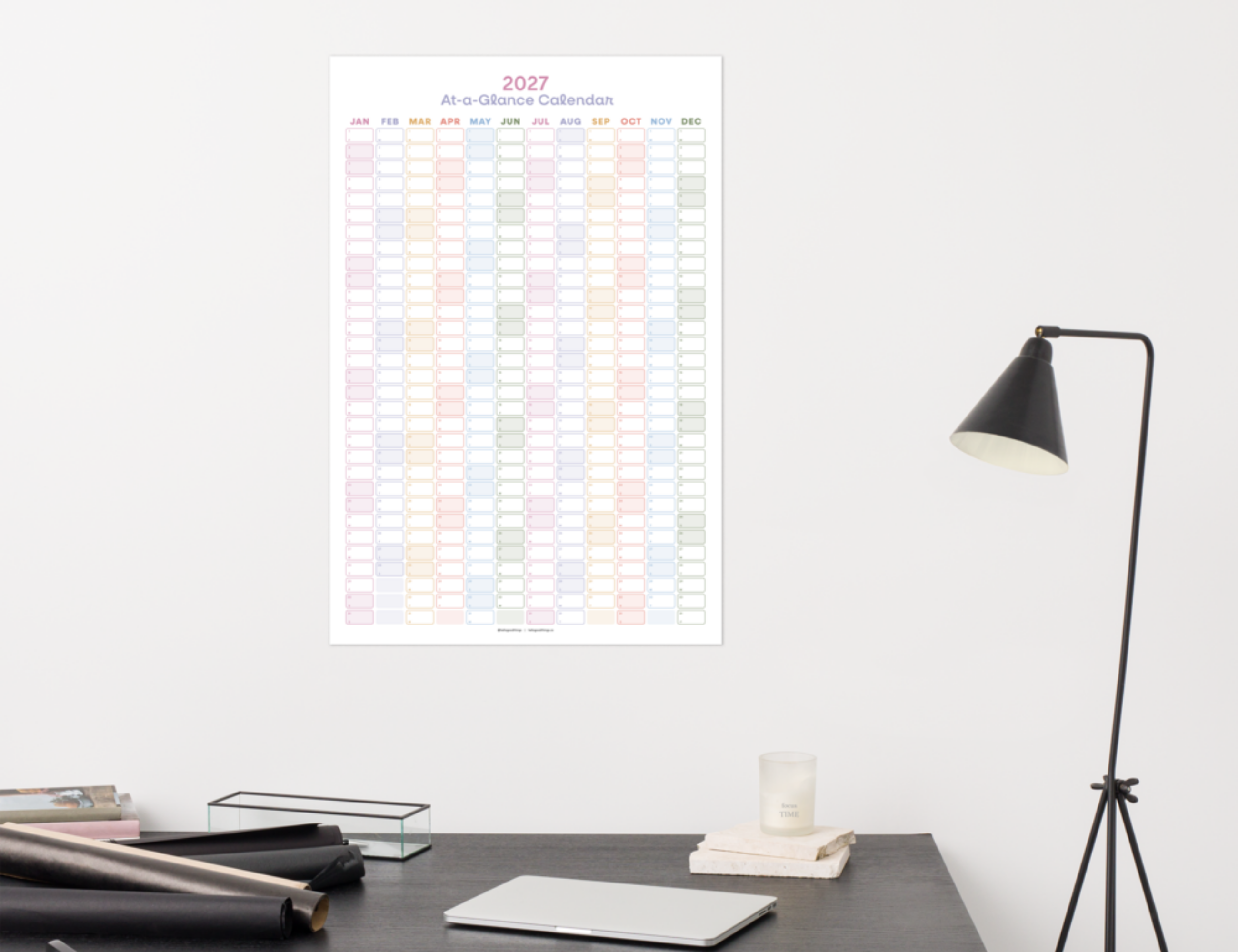 2027 Wall Poster Calendar - At-a-Glance Calendar (Golden Hour)