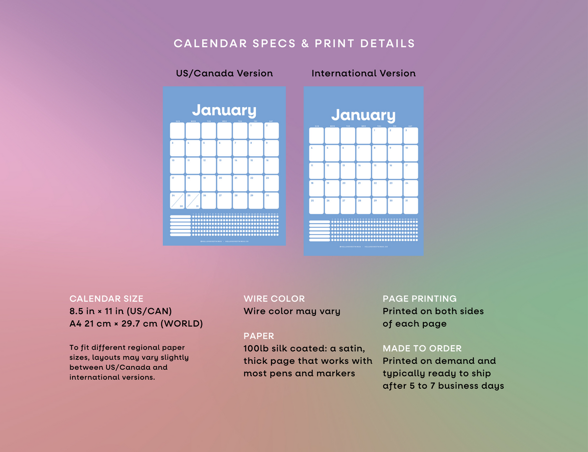 2027 Good Plans & Good Habits Calendar