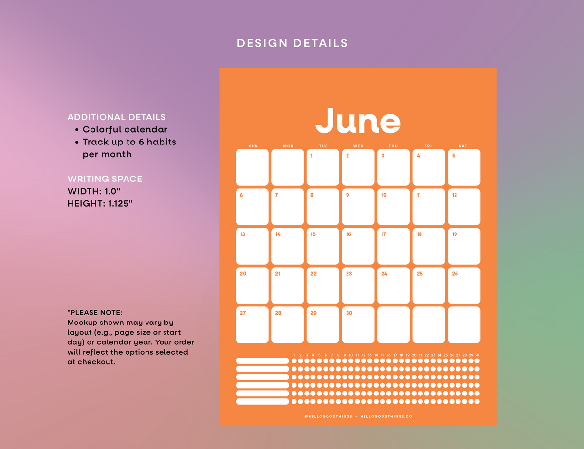 2027 Good Plans & Good Habits Calendar