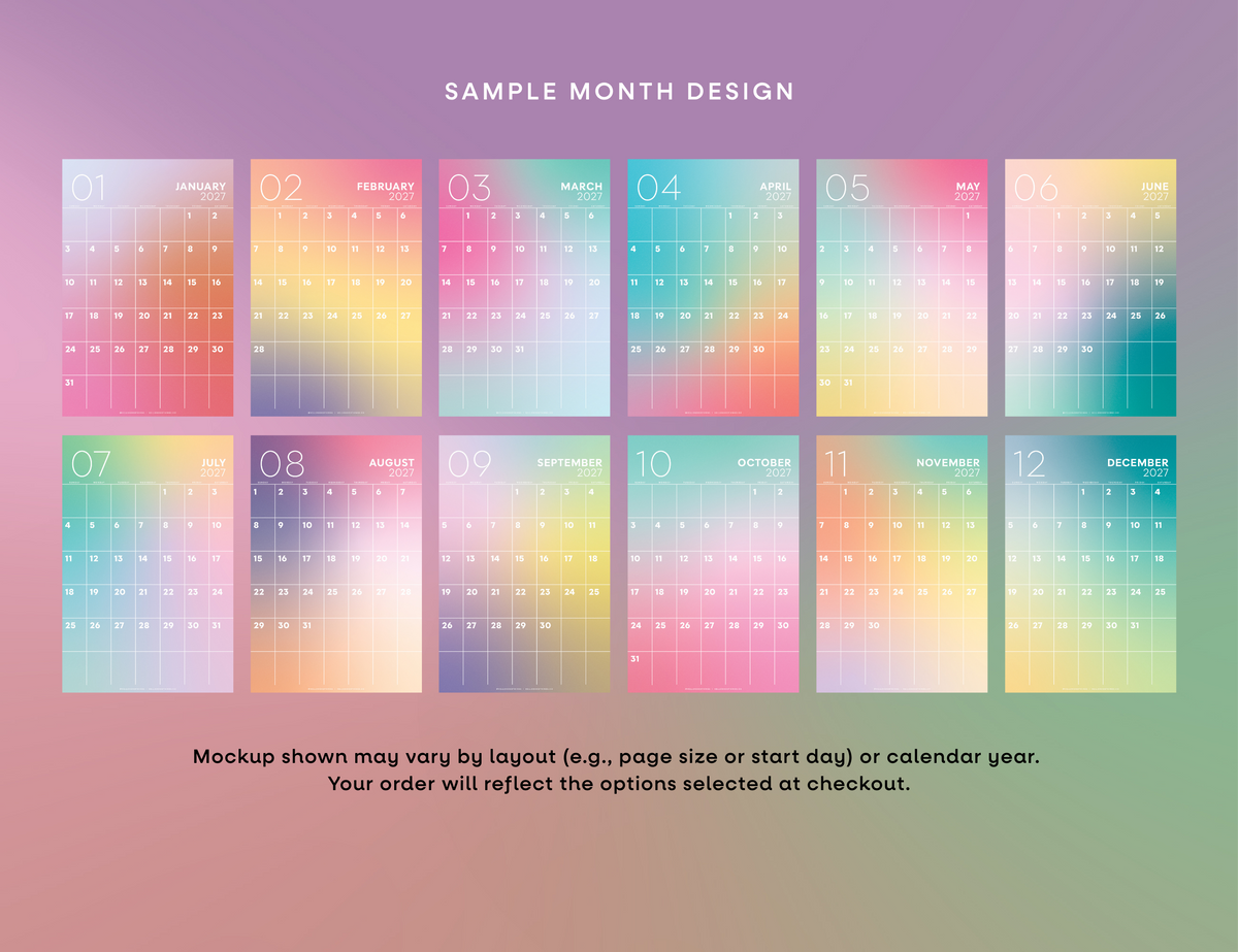 2027 Gradient Calendar