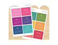 2027 Calendar Stickers, Color Block + Happy Days