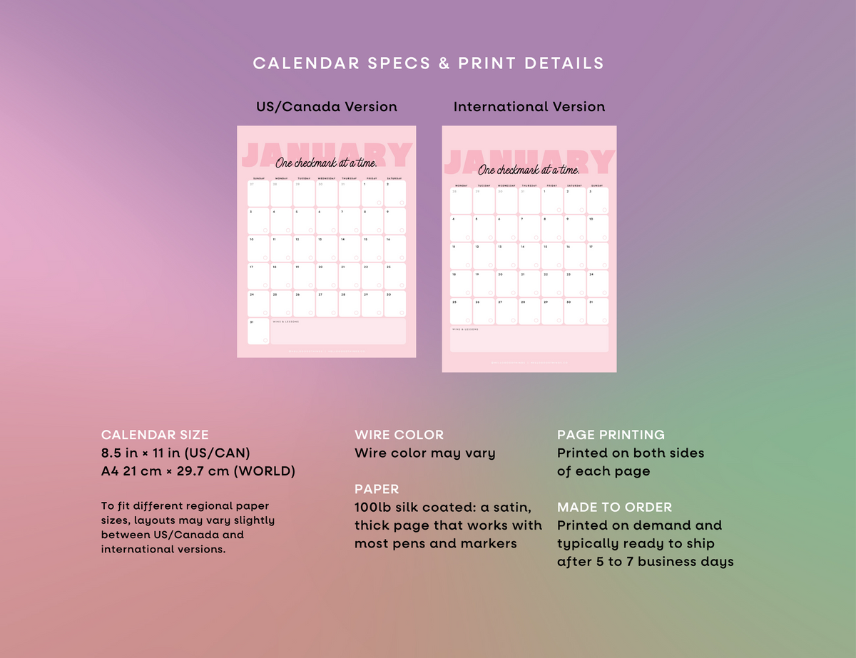 2027 One Goal Calendar