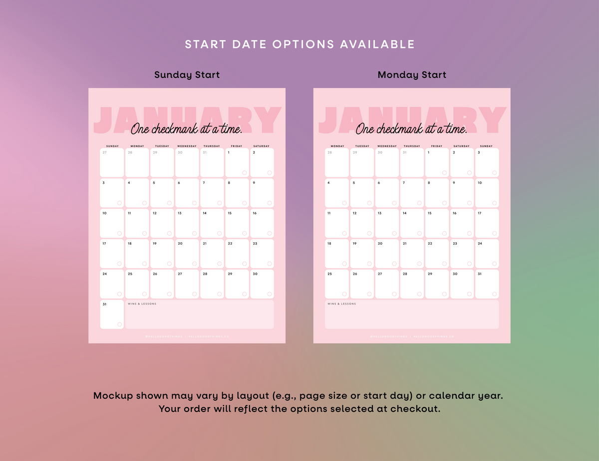 2027 One Goal Calendar